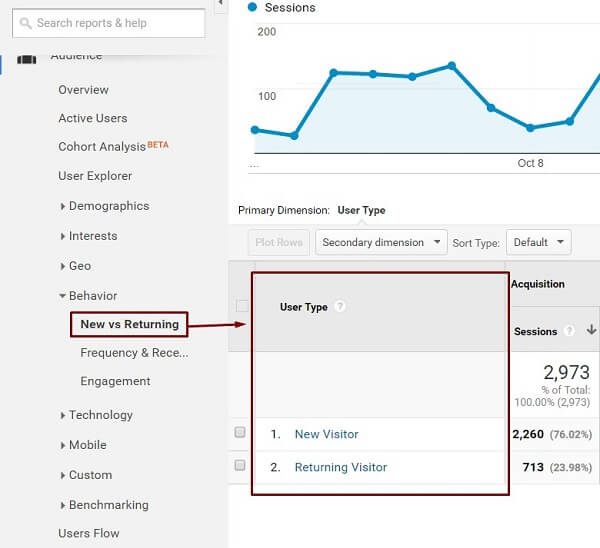 2. New and Returning Visitors