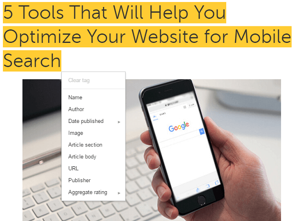 Structured Data Markup Tagging