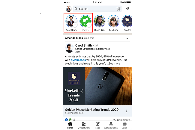 how to create a linkedin story