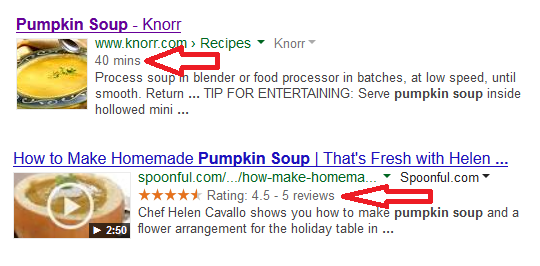 search engine result after schema